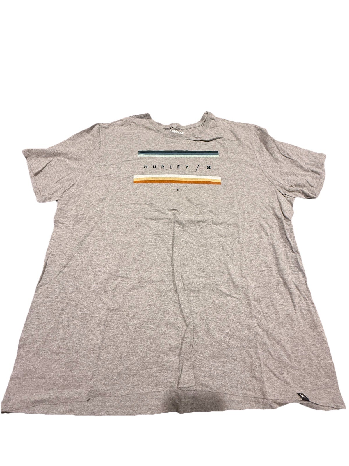 Hurley Mens XXL Gray Logo Graphic T Shirt Short Sleeve Surf Skate