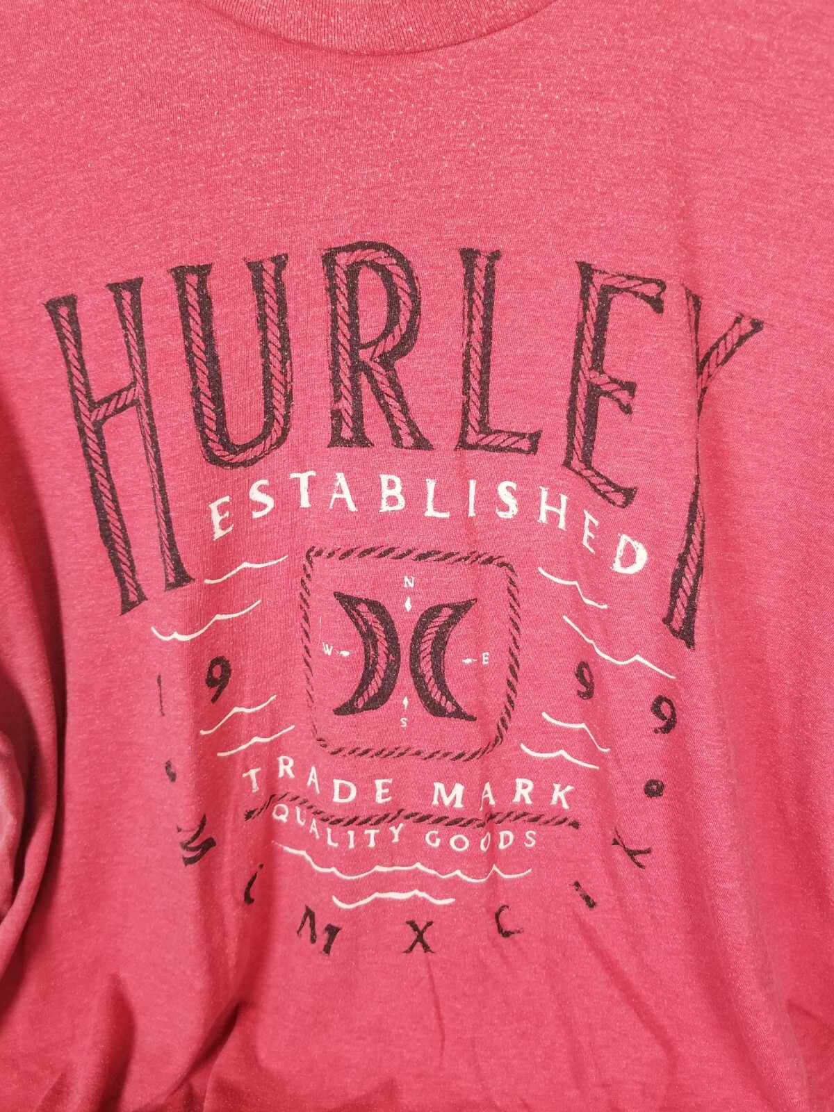 Hurley Mens Red Logo Front Graphic Print Causal Shirt XL