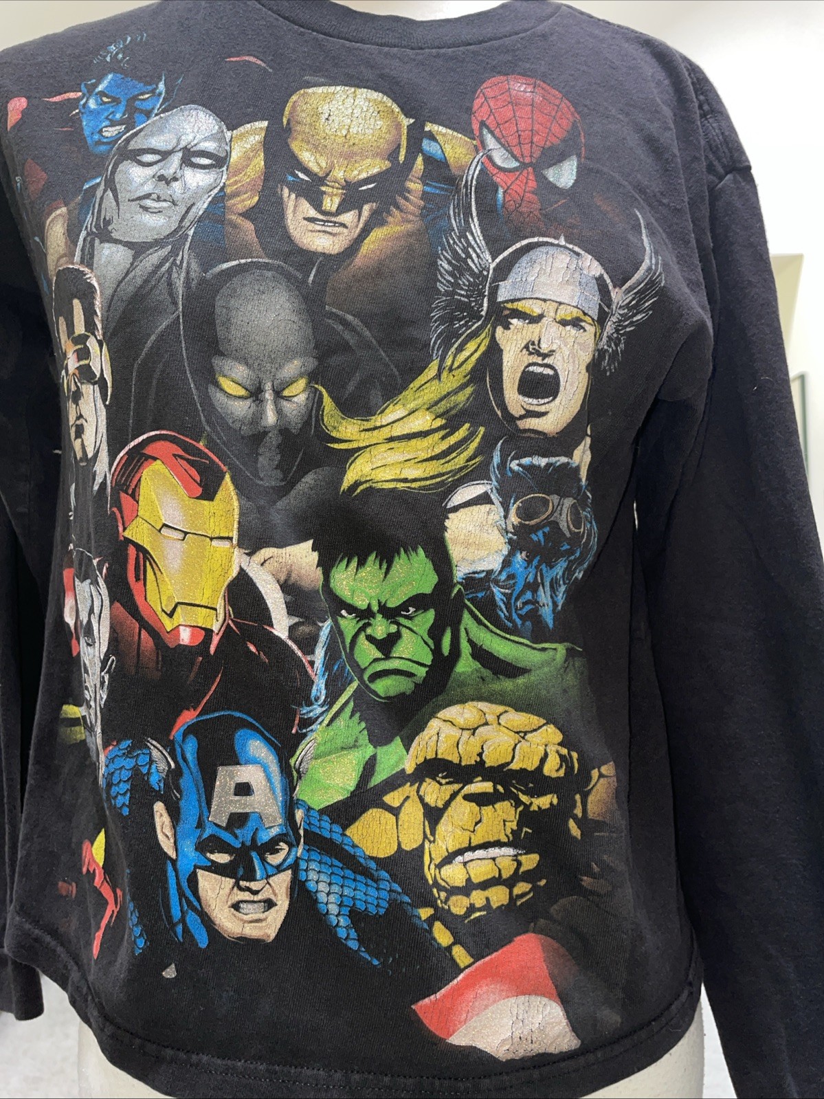 Marvel Mad Engine Character Print Long Sleeve Vintage T Shirt Size Small