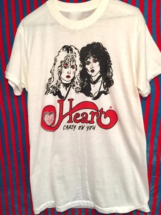 Heart Vintage Band graphic white color T shirt unisex men women S-5XL