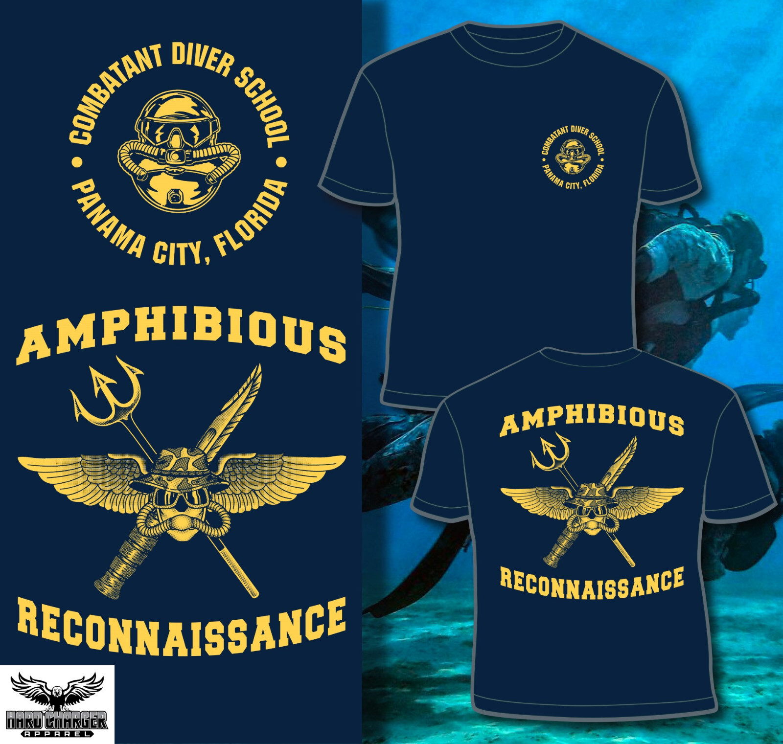 Combatant Diver School Panama City, FL 0321 recon jack T-shirt