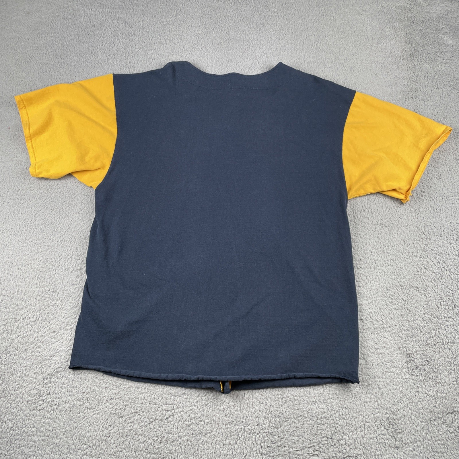 Vtg Badger Sport Baseball Button Up Shirt XL Blue & Yellow Peñasco New Mexico