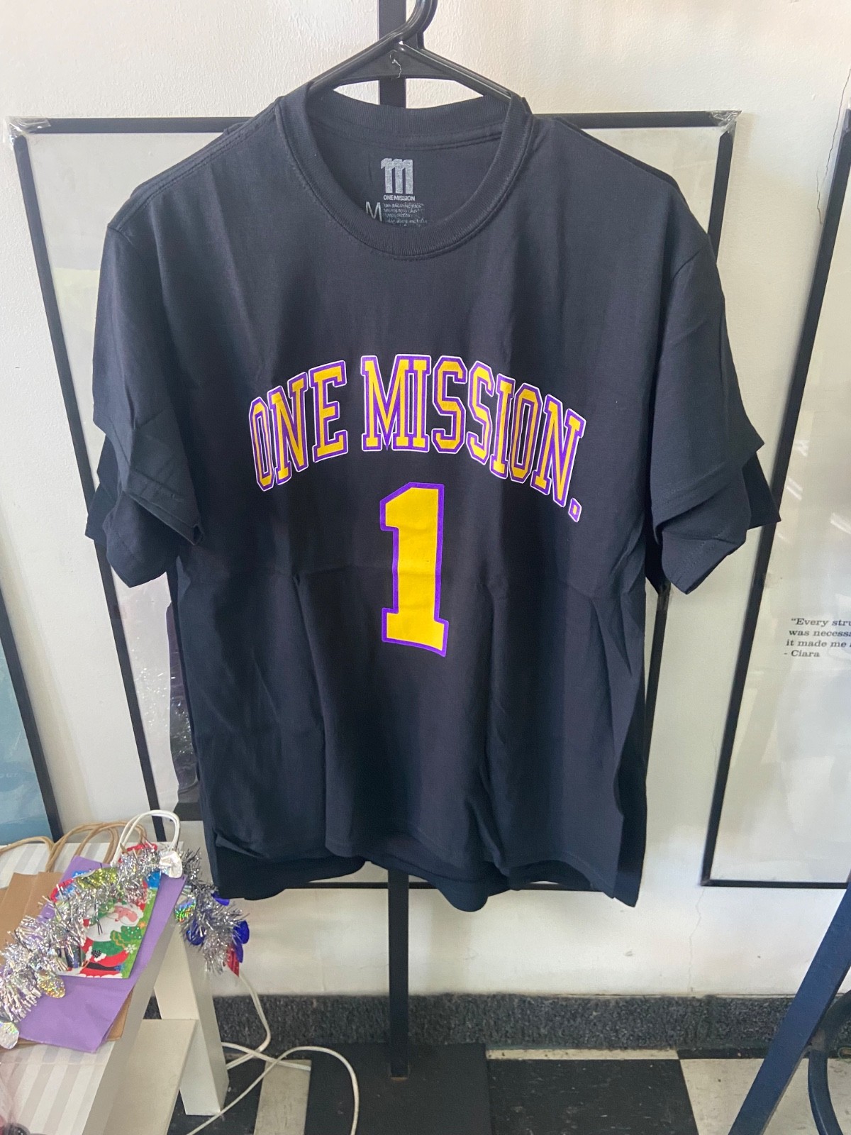One Mission “Greatness” T-Shirt Double Sided Shirt Black Size XL & XXL Cotton