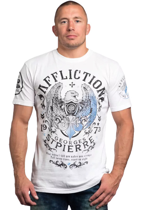 $58 AFFLICTION Georges St Pierre VIRTUE Short Sleeve Slim Fit T-shirt NWT