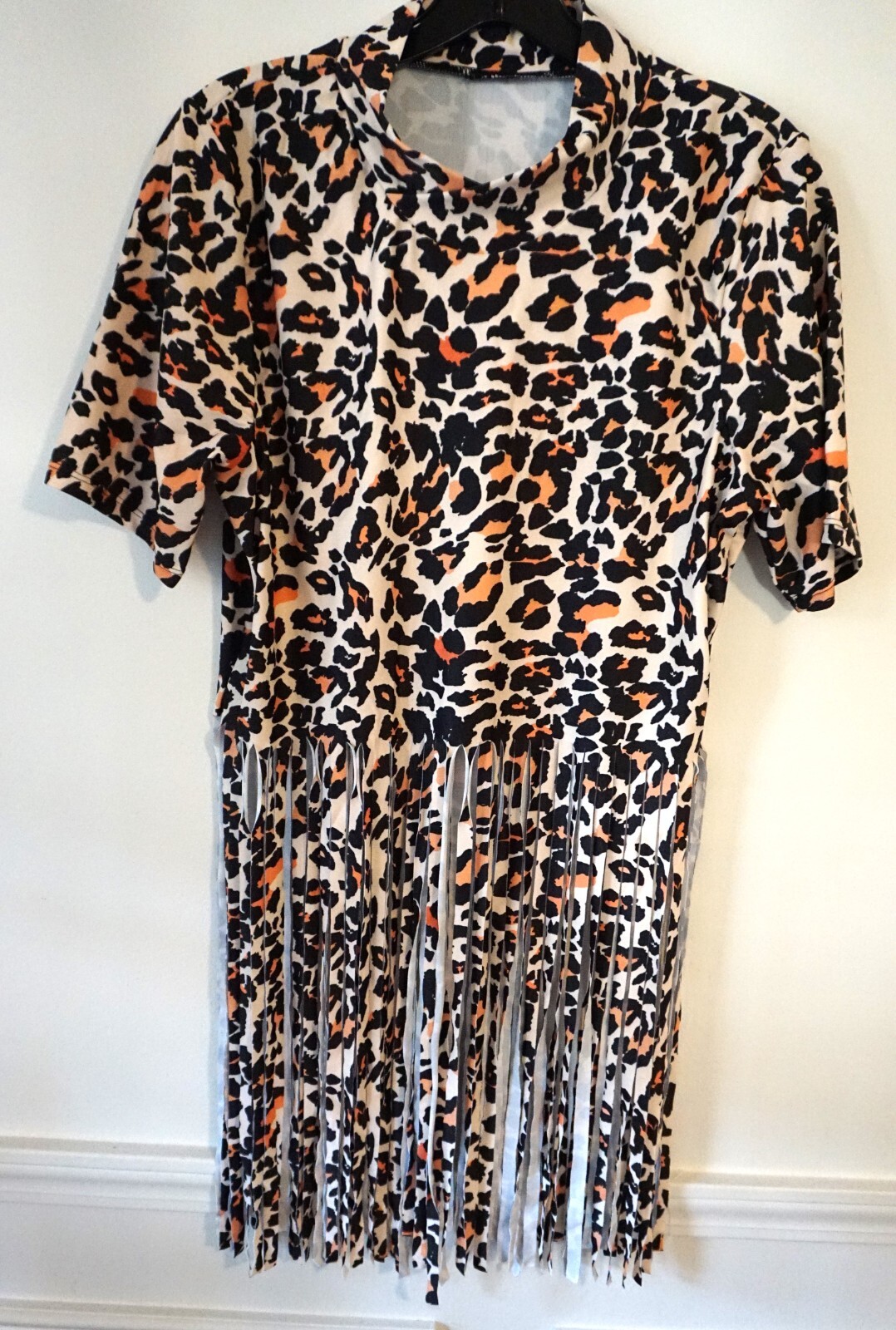 ANIMAL PRINT FRINGE TOP SHIRT ADULT M