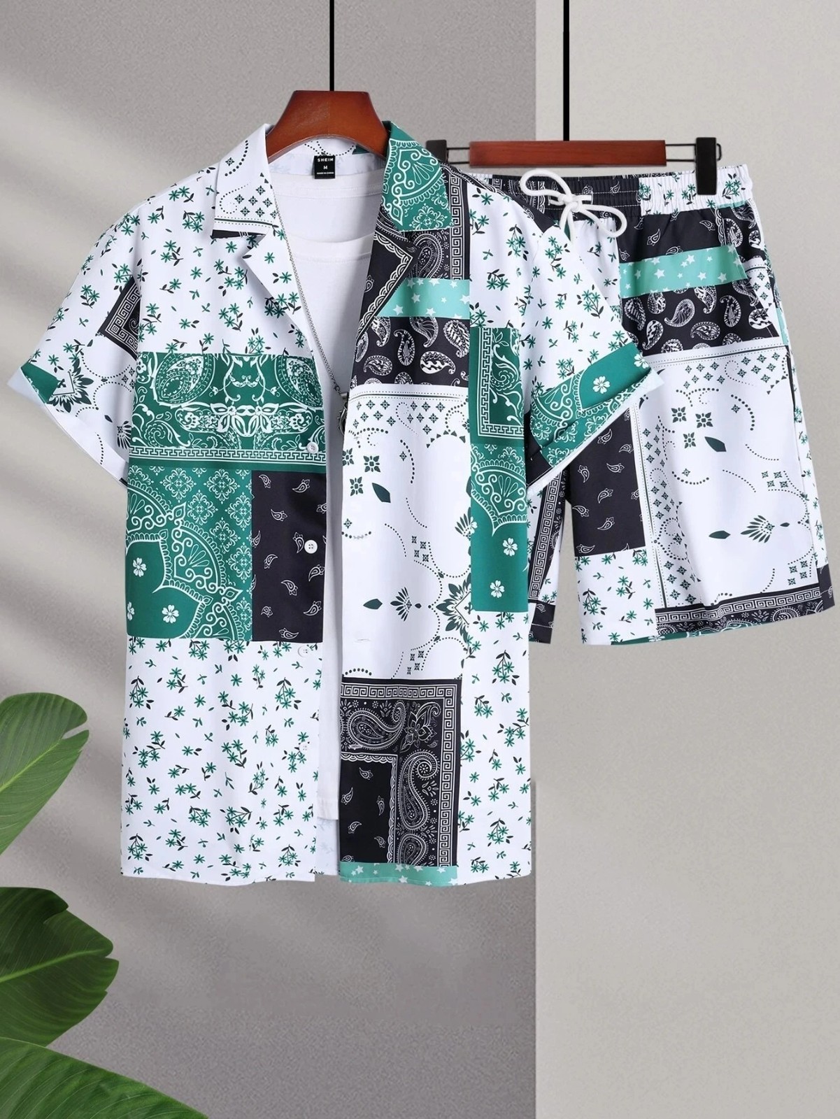Men Summer Outfit 2-Piece Set Short Sleeve T-Shirt and Shorts Sweatsuit Set