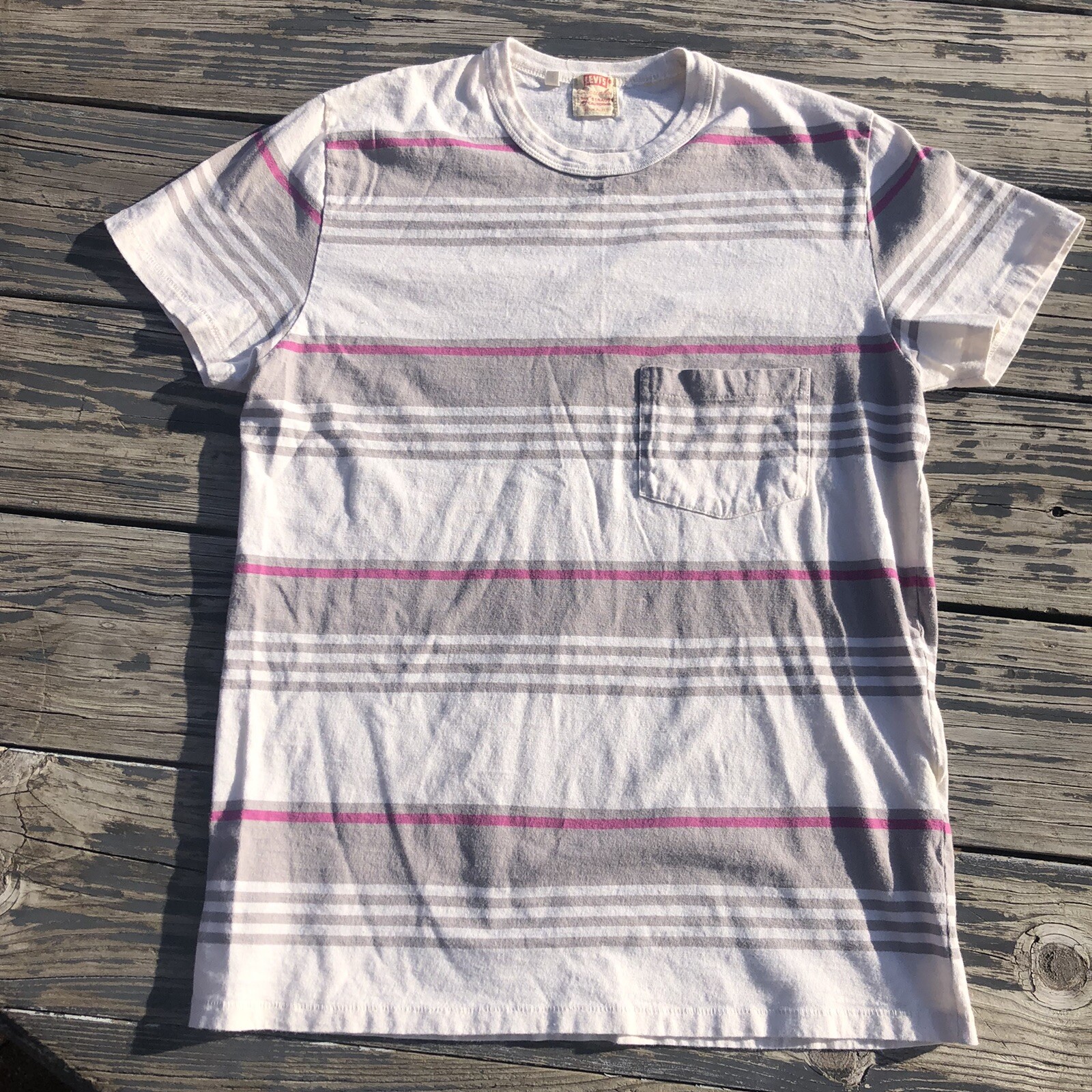 Levi’s Vintage Clothing 1950’s Sportswear Tee Striped Pocket T Single Stitch M
