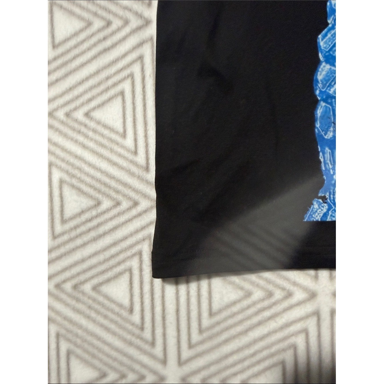 ROMWE Black Tee with Blue Skeleton Graphic and Text