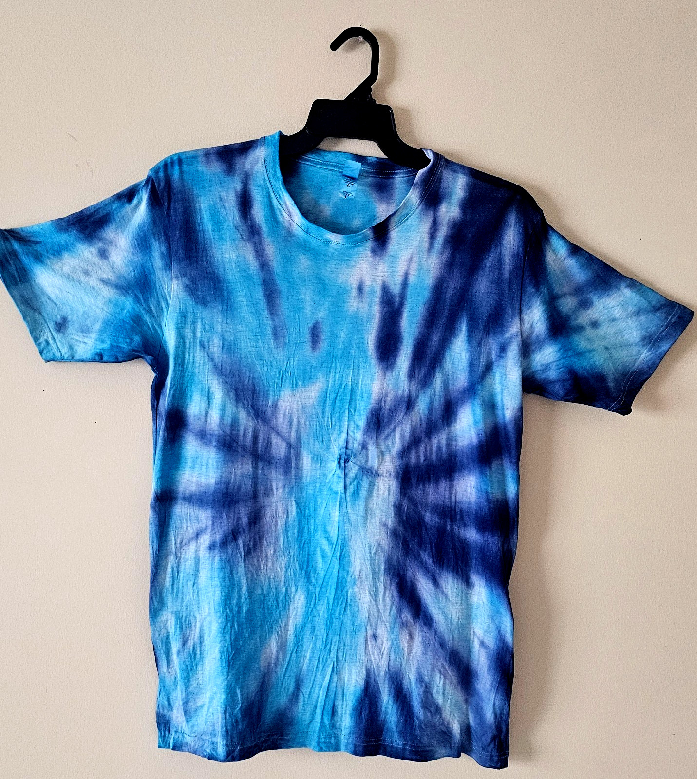 New Spider Tiedye Blue Ash Color Mens T-Shirt Blank Tye Dyed Tee