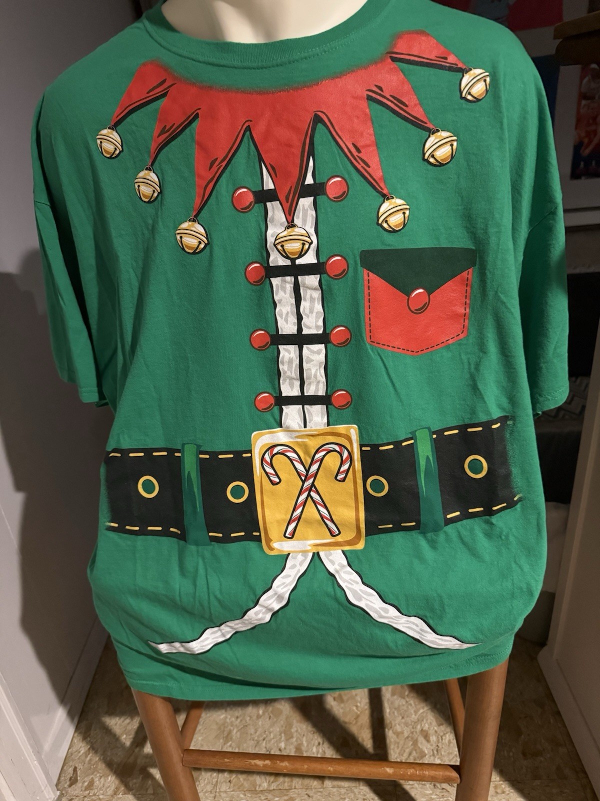 Men’s 3X Green Elf Holiday Short Sleeve T-shirt