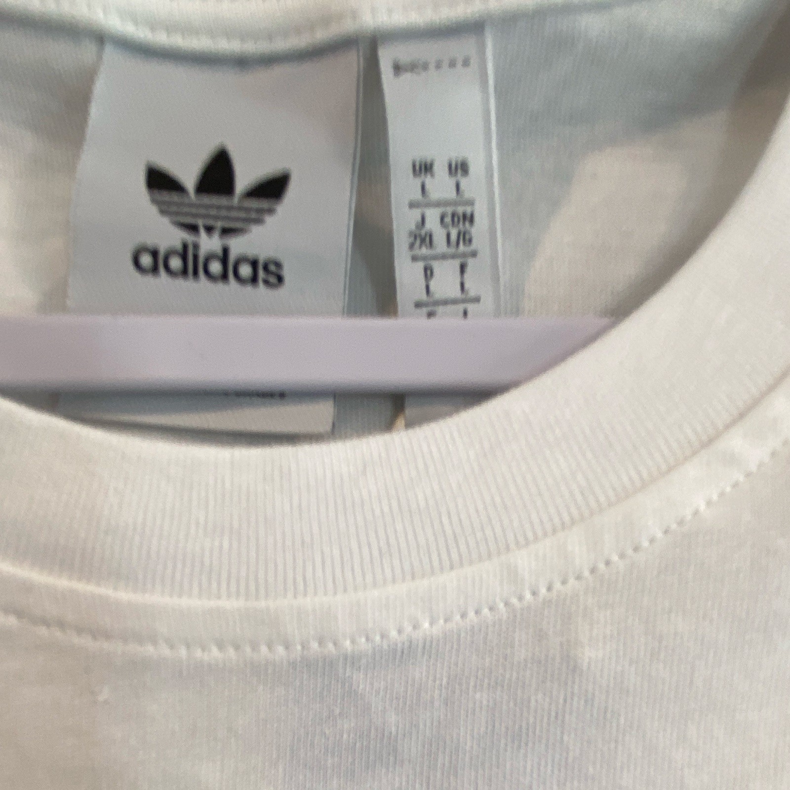 adidas Originals Trefoil Tee White/Black Logo Crew Neck T-Shirt Men’s L JD0323