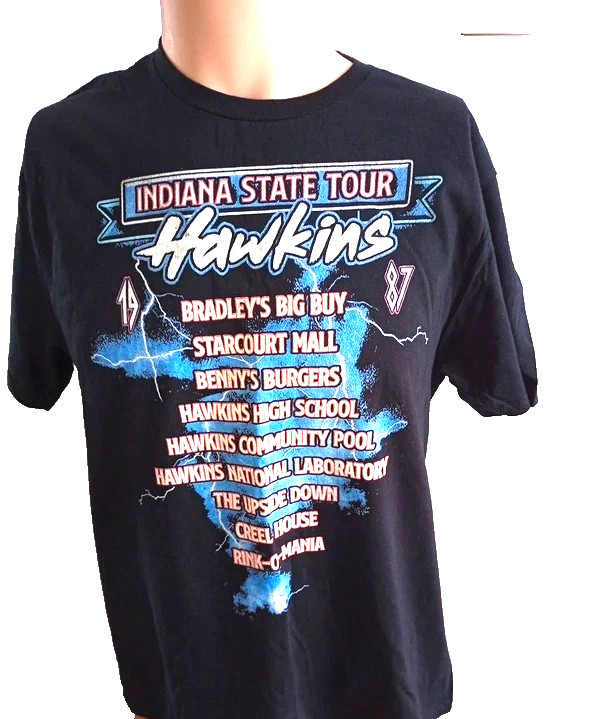 Hawkins Indiana state tour t shirt new without tags Gildan label size medium