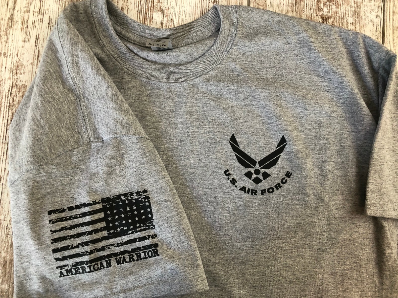 Air Force Military T-shirt With DD-214 Alumni USAF Chest Logo 188G