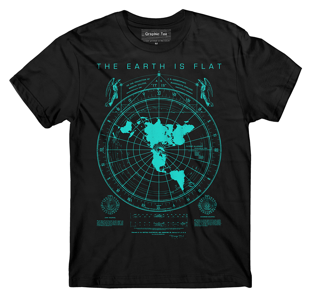 Flat Earth Map t-shirt, Earth is flat, Firmament, NASA lies, New World Order