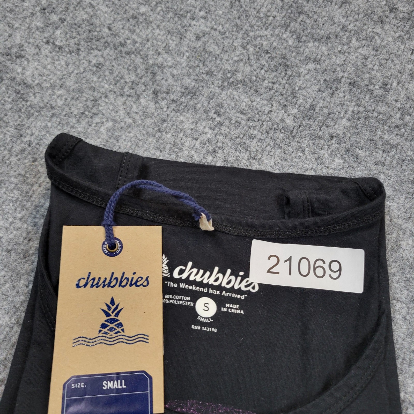 Chubbies Shirt Mens Small Black Neon Dream Tank Top Tropical Beach Graphic Tee