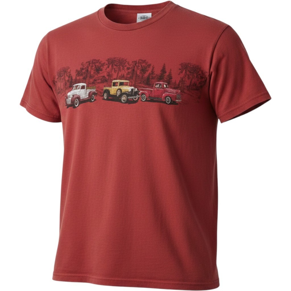 90s Outdoor Gear T-Shirt Mens M Red Classic Antique Trucks Graphic Americana Tee