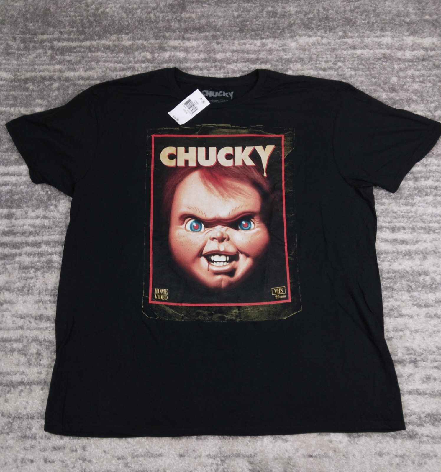 Chucky Childs Play Shirt Men’s XL Black Horror VHS Movie Graphic Tee