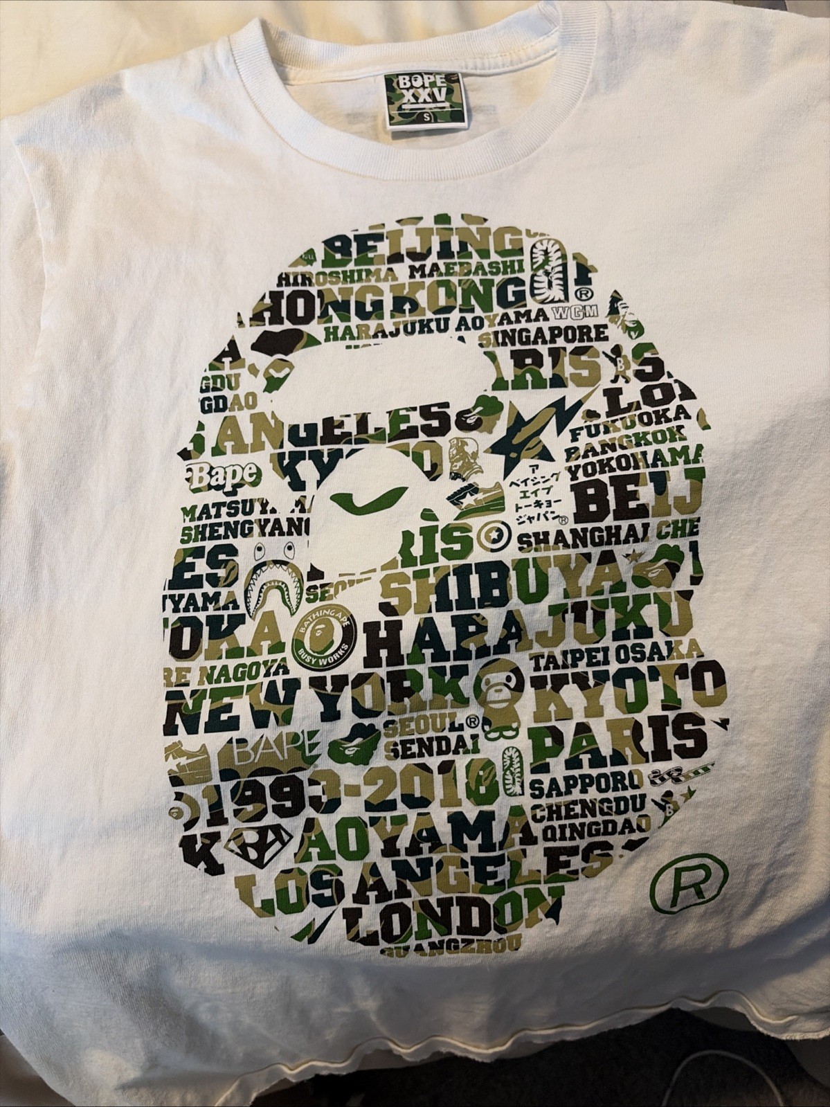 A BATHING APE CITY TEE TOKYO BIG APE HEAD T-shirt WHITE MEN SIZE 3XL JAPAN