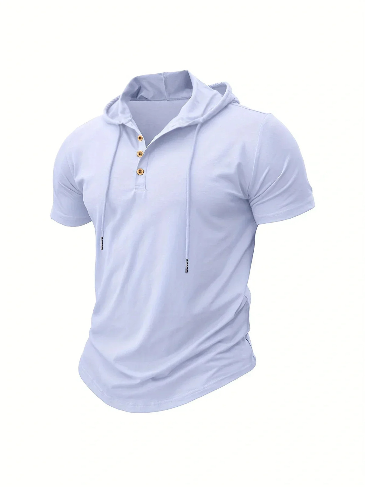 Men’s T Shirt Summer Slim Fitness Hooded Short-Sleeved Tees Male Lightweight