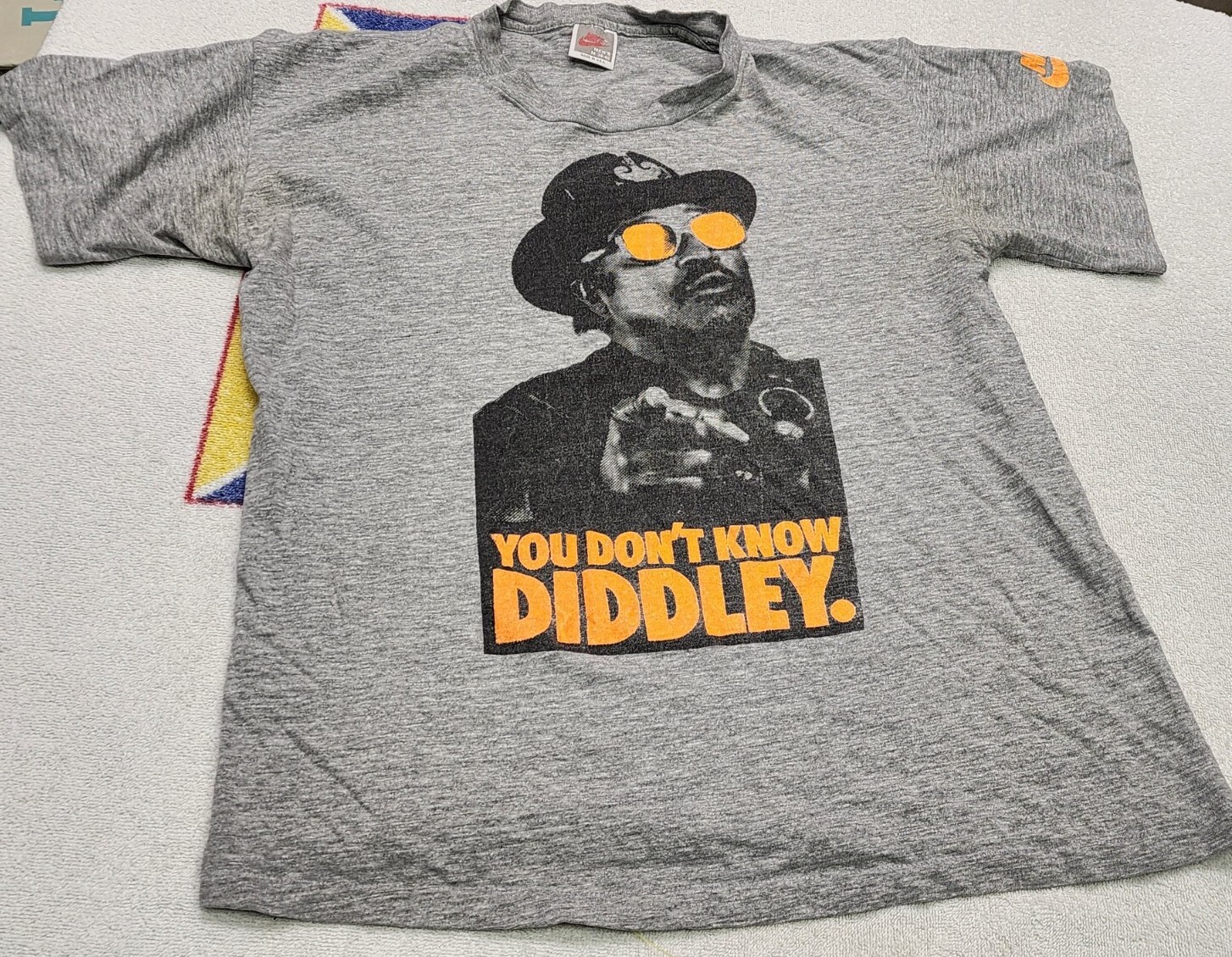 Vintage Nike T Shirt Bo Jackson Grey Tag OG Swoosh Logo USA med Diddley 80s 90s
