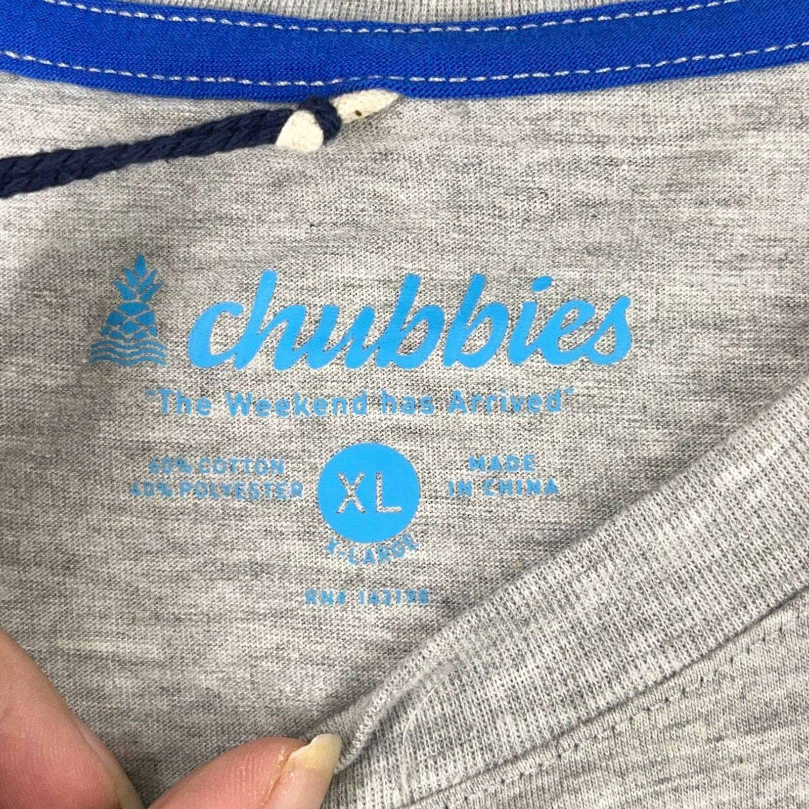 Chubbies Mens XL Grey Palm Tree Graphic T Shirt The Weekend Has Arrived