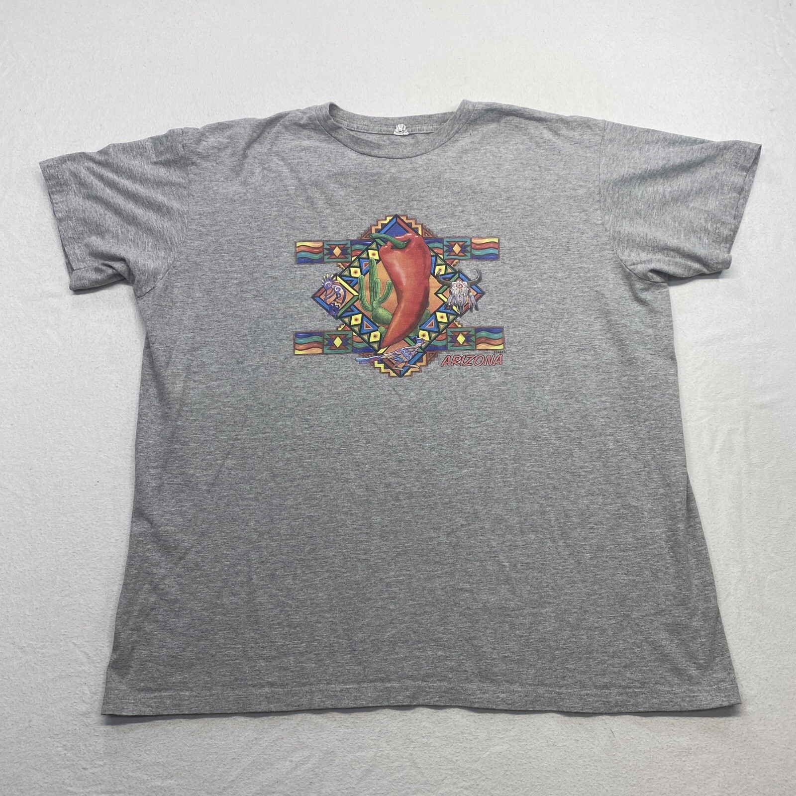 Arizona Chili Pepper T Shirt Adult XL Heather Gray Short Sleeve