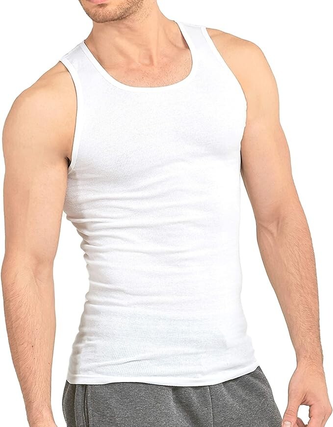 3 pieces Knocker Men’s Wife Beater Ribbed Undershirt A-Shirts Tank Top S-3XL