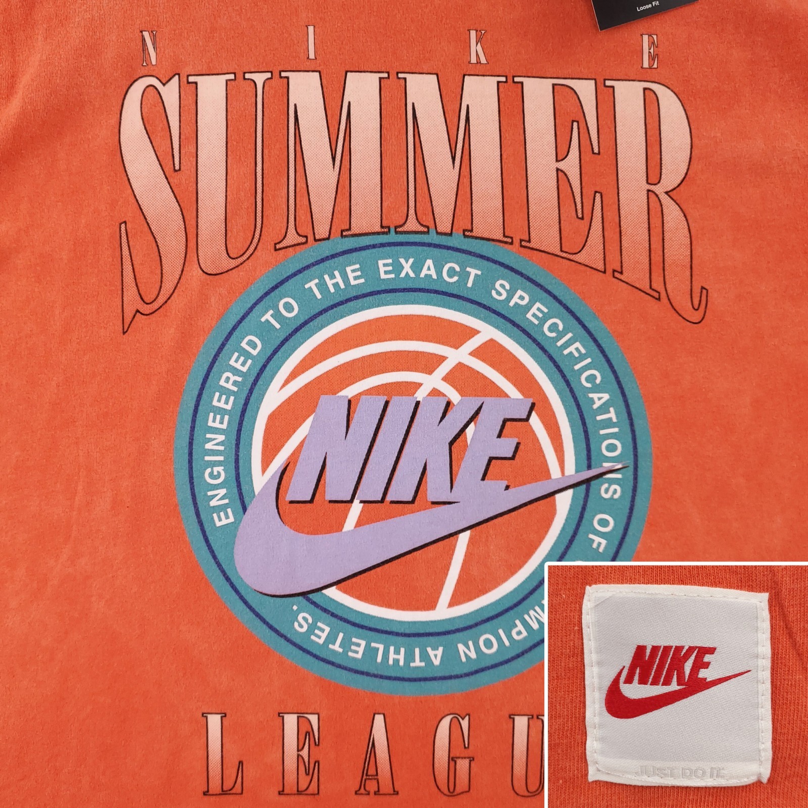 Nike Tee Max90 Summer League Basketball T-shirt Sunfade Wash Large Loose NWT