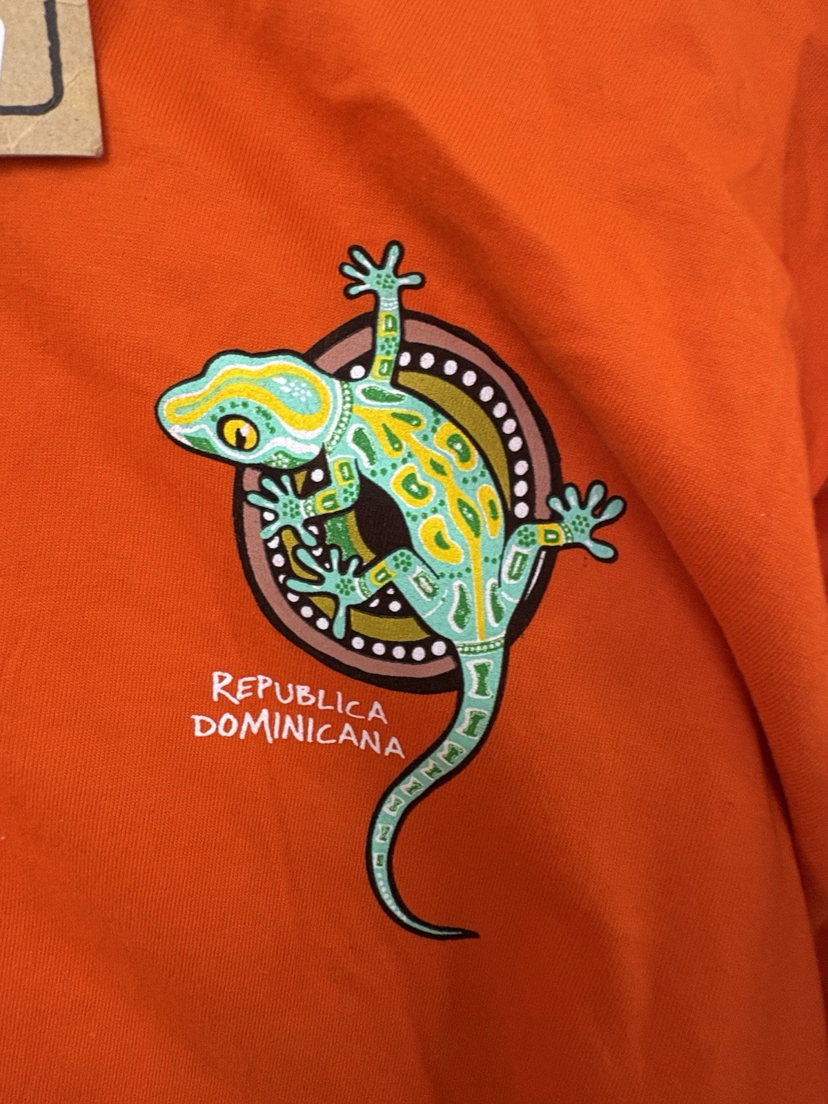 Caribbean Taino Orange T Shirt From Dominican Republic Size XL
