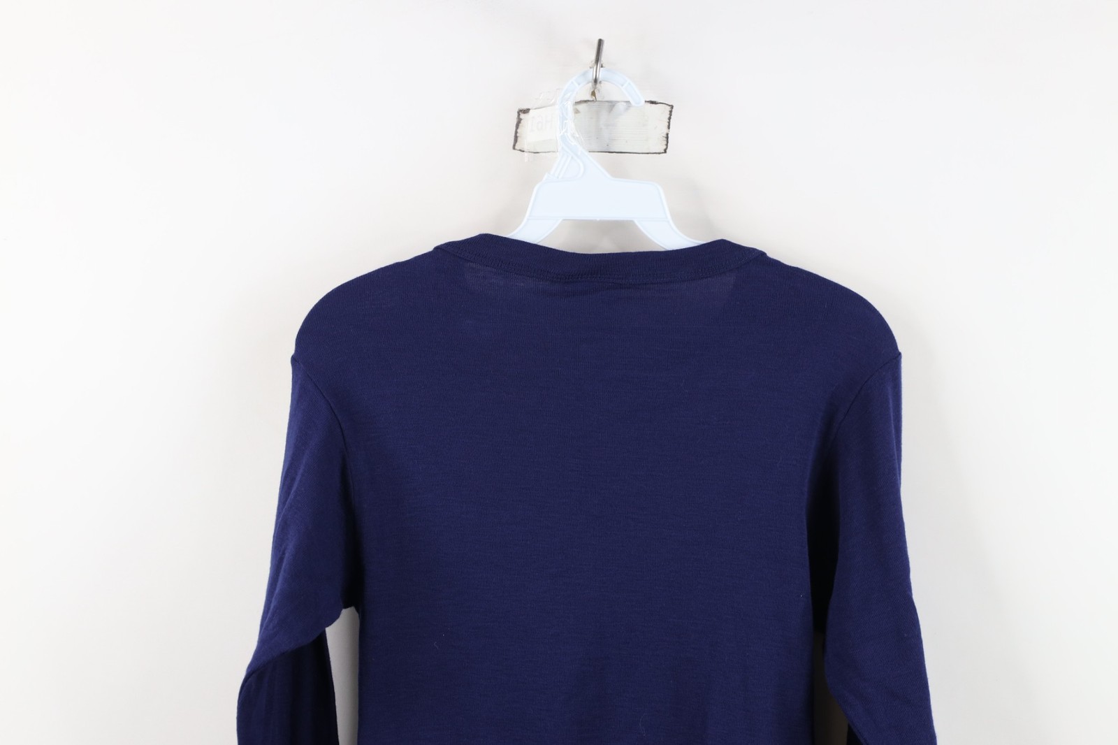 Vtg 90s Streetwear Mens Medium Blank Thermal Ribbed Knit Long Sleeve T-Shirt USA