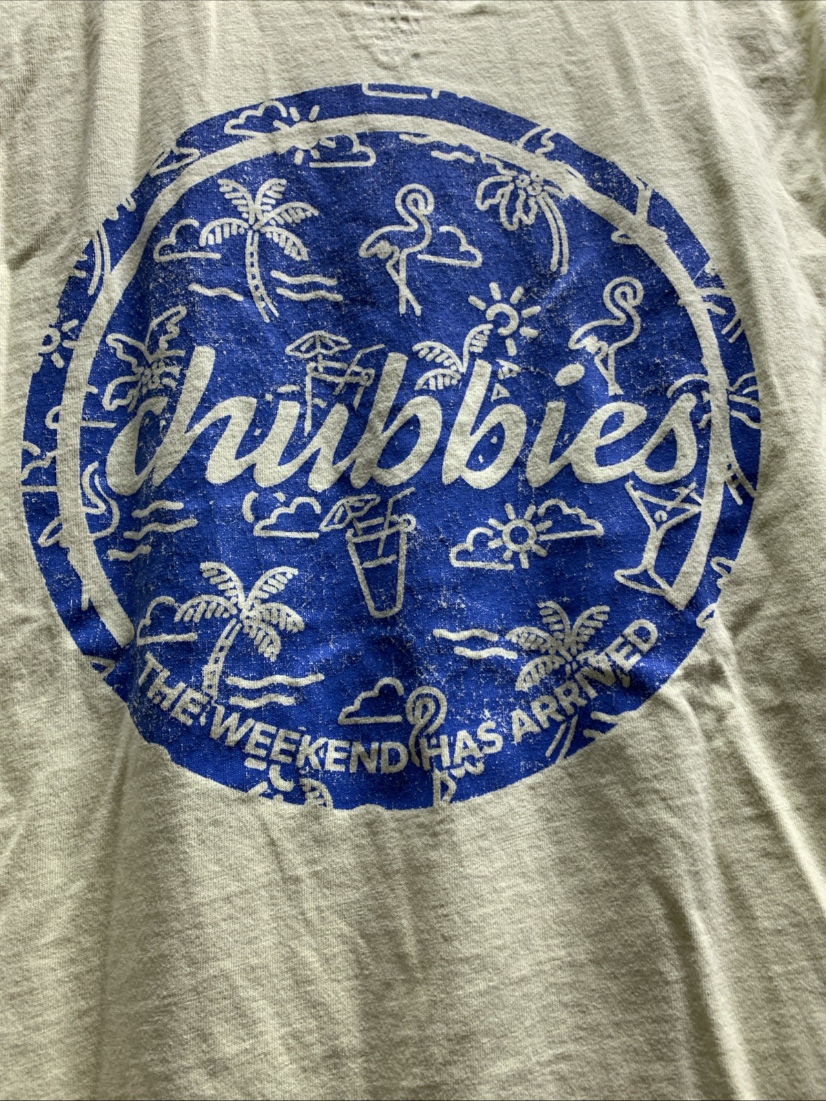 Chubbies THE WEEKEND HAS ARRIVED Yellow Pocket Tee T Shirt MENS SIZE SMALL
