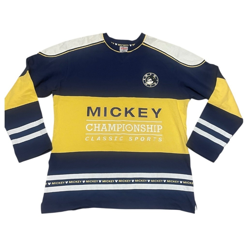 Disney Mickey Mouse Championship Classic Sports Long Sleeve Shirt Men’s Size L
