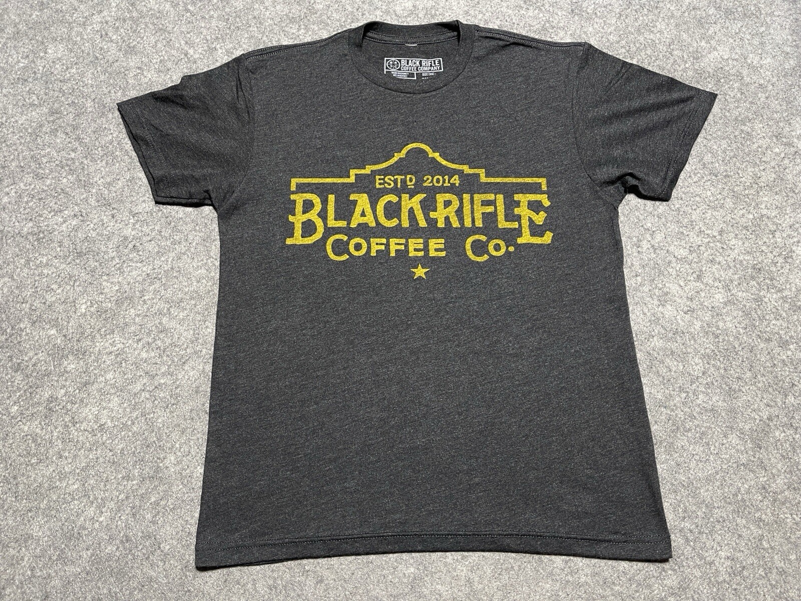 BRCC Black Rifle Coffee Company SMALL Dark Gray Military Shirt USA Made Brew