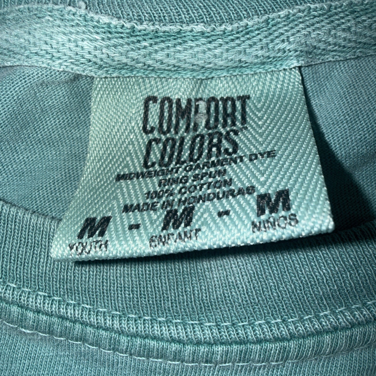 PHINS Apparel Youth Medium Comfort Colors Chalky Mint Green Fishing Fish