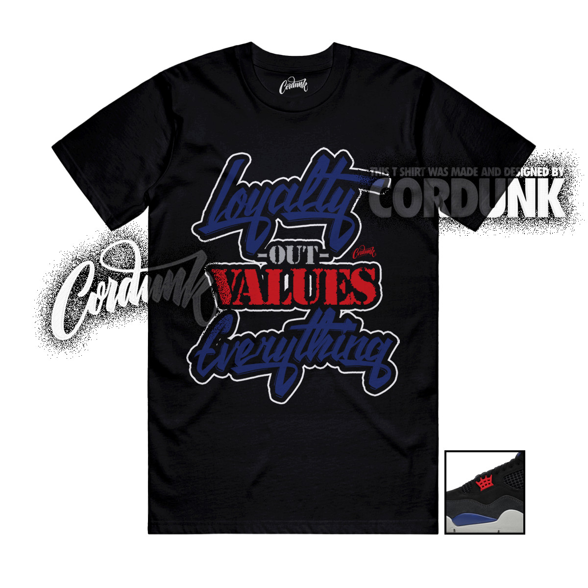 4 Rare Air Fire Red Deep Royal Blue Dark Smoke Tech Grey T Shirt Match LYLTY