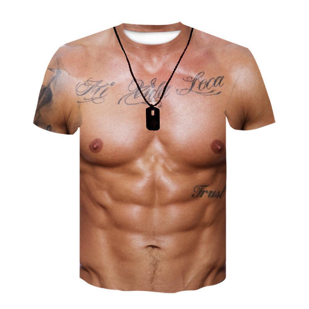 Funny Muscle Body 3D Print Men’s T-Shirt Sports Athletics Summer T Shirt