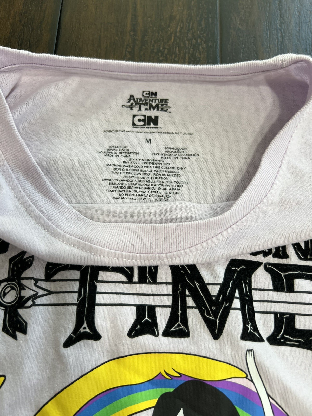 Adventure Time Graphic T-shirt Unisex Size Med Long Sleeve Cartoon Network NWOT