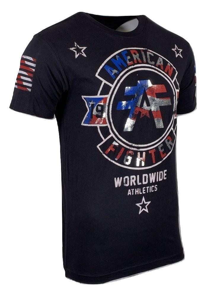 AMERICAN FIGHTER Men’s T-Shirt SILVER LAKE PATRIOT Athletic Biker MMA S-4XL