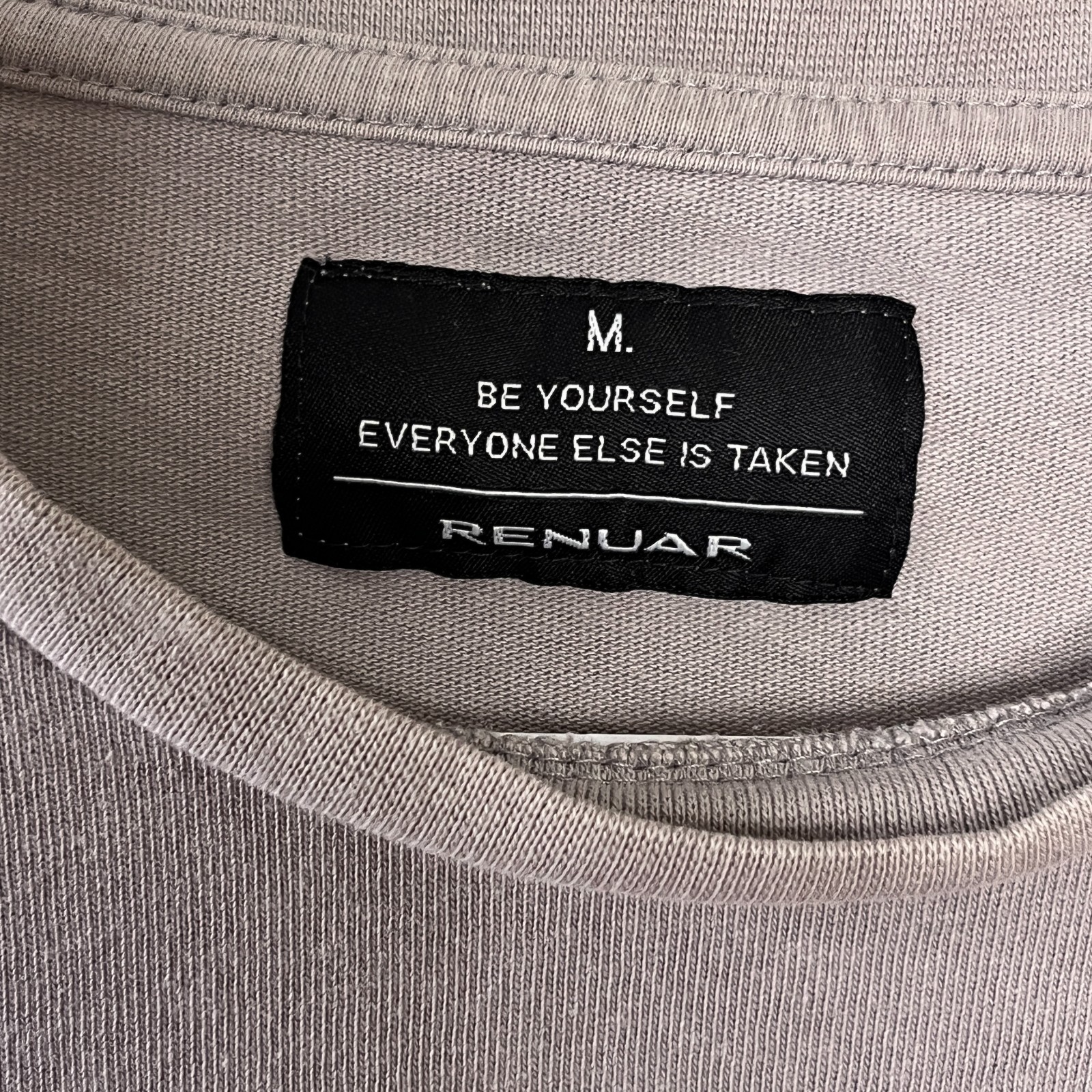 Renuar Mens T-Shirt Gray Size M Basic Oversized Dropped Shoulders Casual City