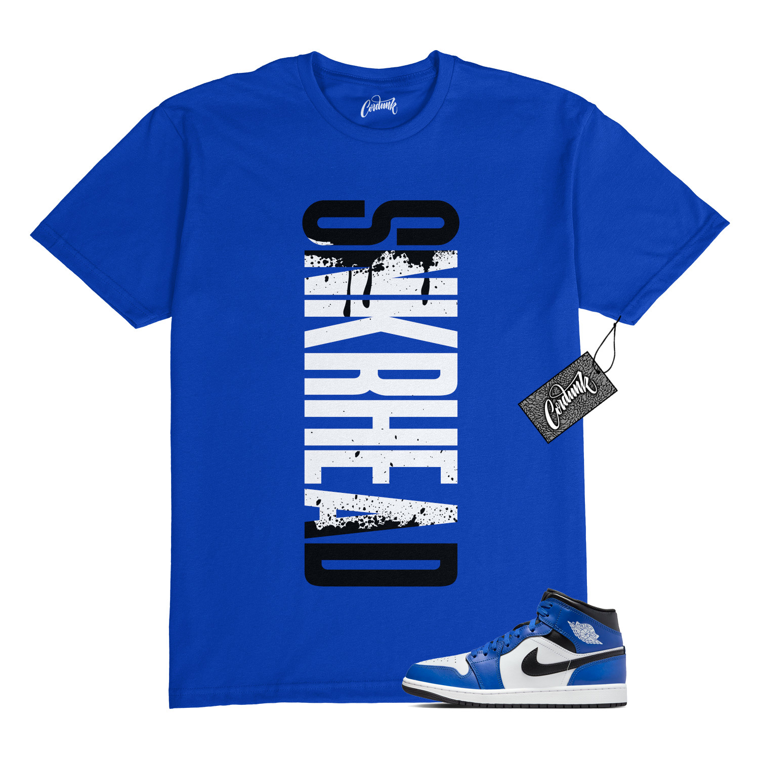 1 Mid Game Royal Blue White Black 2024 T Shirt to Match SNKRHD