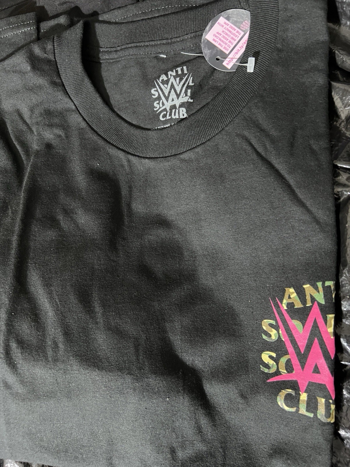 Anti Social Social Club x WWE Men’s Black Graphic Logo T-Shirt Size L