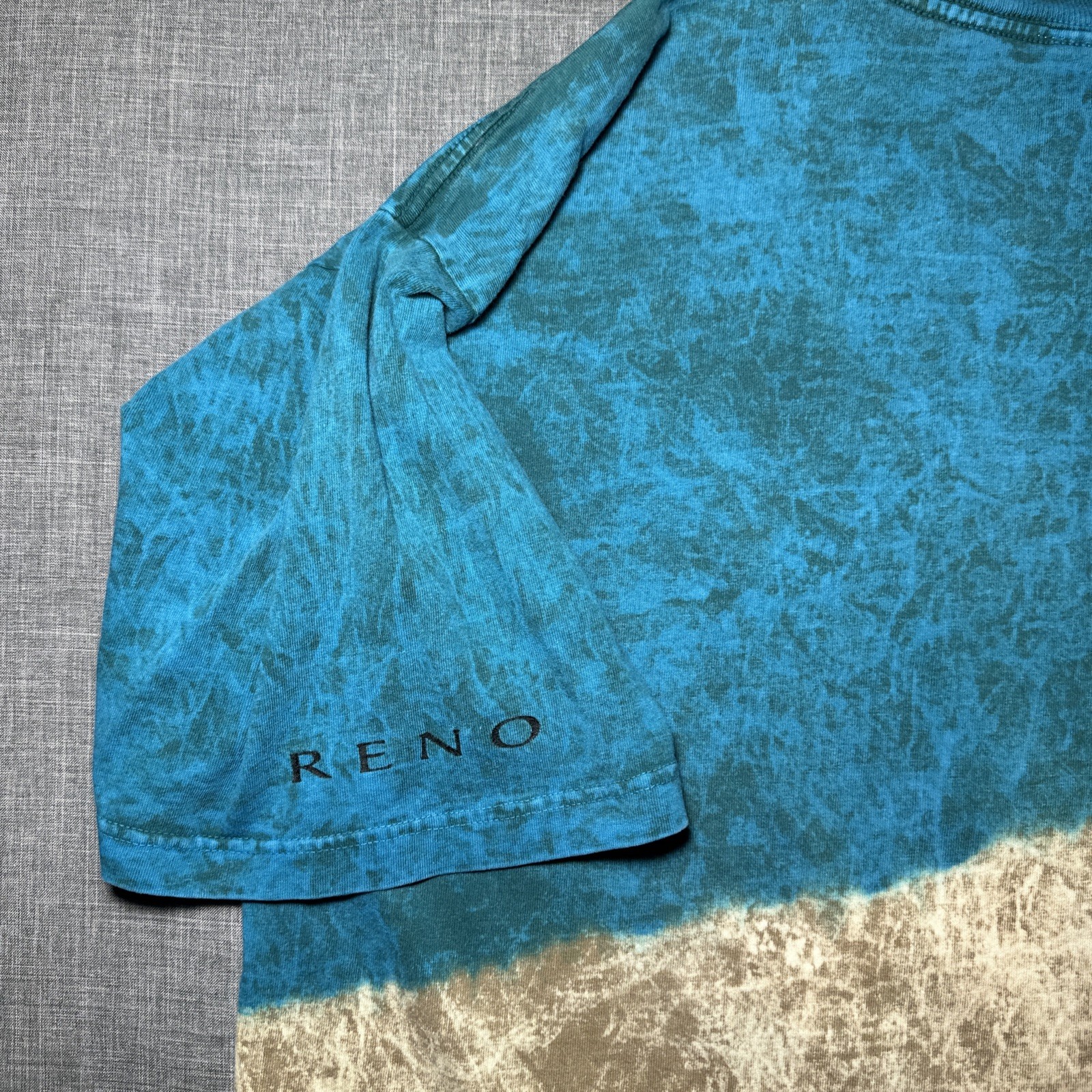 Vintage Wolf Tie Dye XL Stone Washed Turquoise Cub Polar Graphics Nature Tee