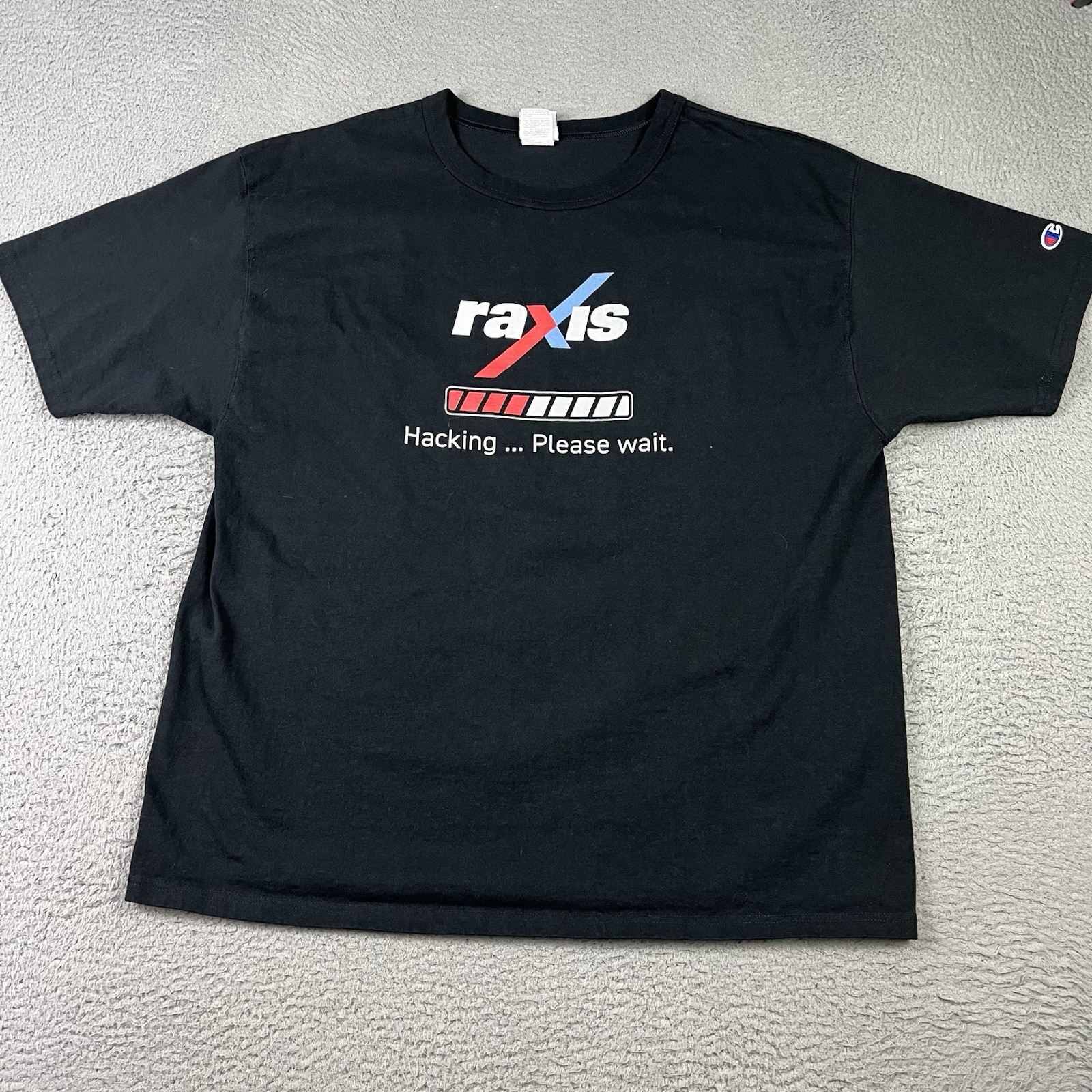 Vintage Computer Hacking T Shirt Mens XL Black Raxis Cyber Security Firm