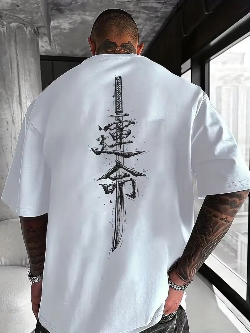Japanese Warrior Graphic Tee for Men