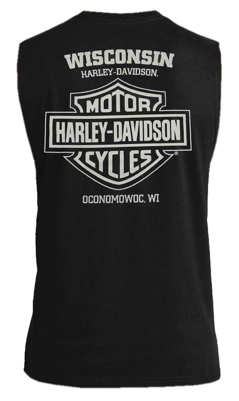 Harley-Davidson Men’s Chrome Skull Graphic Cotton Tank Top – Solid Black