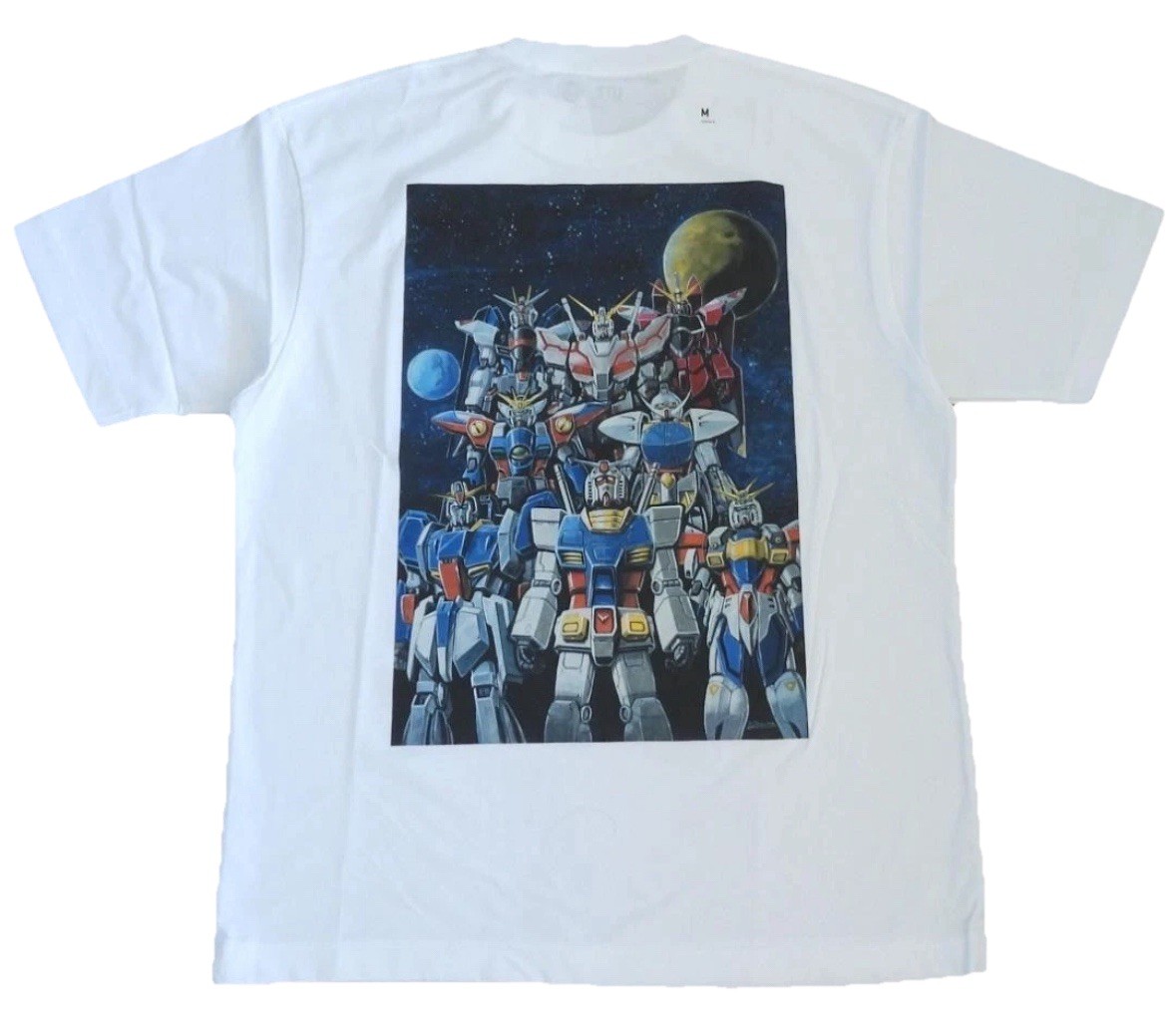 UNIQLO PSL Mobile Suit Gundam T shirt White Anime Japan Gift USA L Large comic