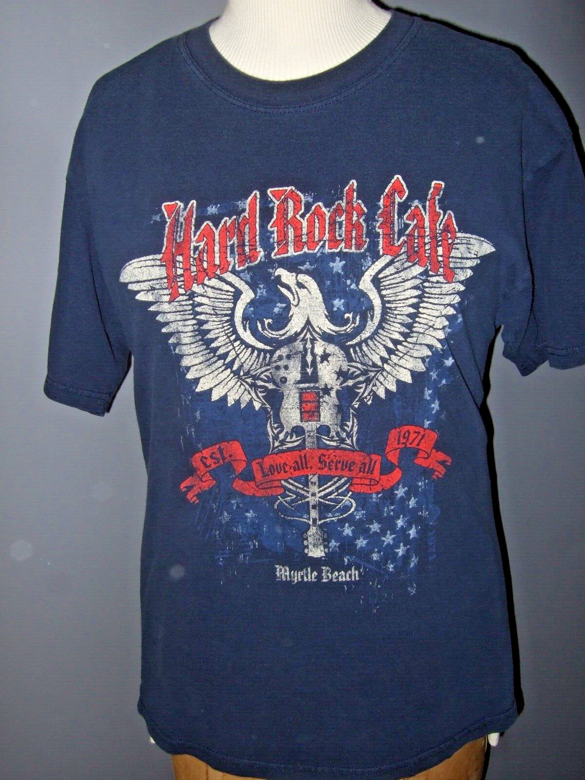 Vintage Hard Rock Cafe Myrtle Beach South Carolina Blue T-Shirt L love all 1971