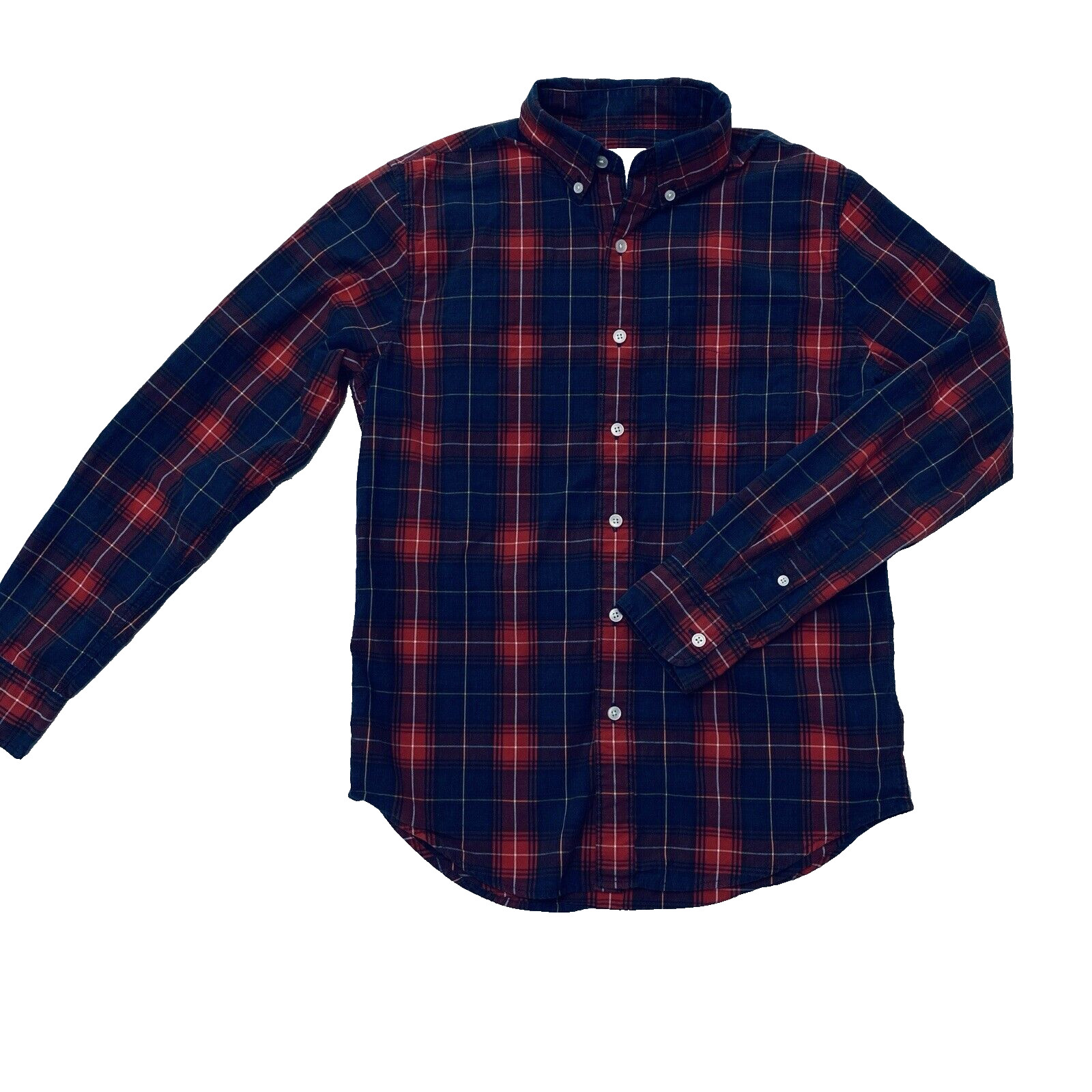 American Eagle Shirt Red Blue Plaid Classic Fit Men Small 100% Cotton Americana