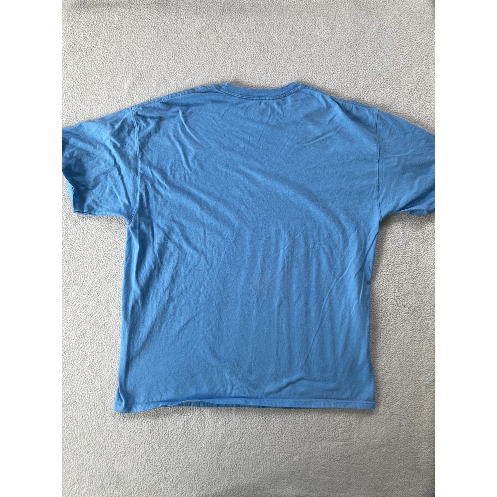 Champion Mens Large T-Shirt Light Blue Embroidered Logo Short Sleeve Tee