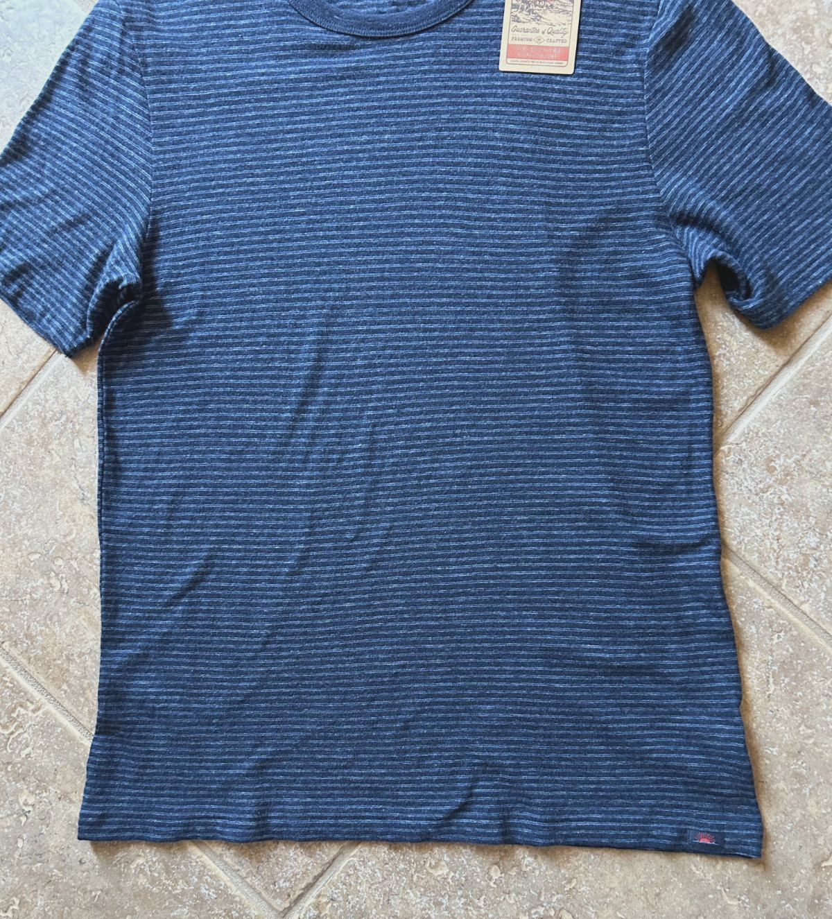 Faherty Vintage Chambray Tee T Shirt Men’s XL Navy Cove Striped $78 NWT